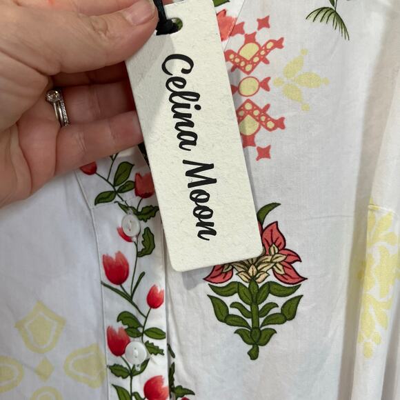 Tuckernuck Celina Moon Floral Stamp Cotton Maxi Dress Small NWT Cottagecore Boho - Picture 4 of 9